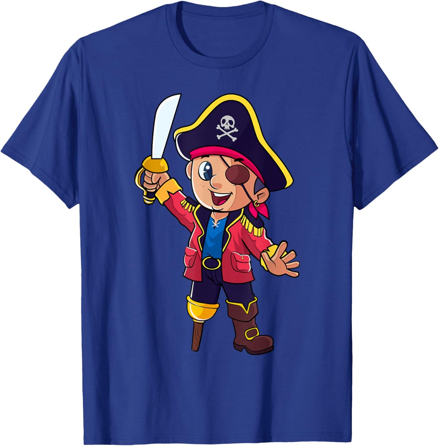 Pirate Captain Kids Boys Toddlers Birthday Themed Party T-Shirt - T-Shirt | Royal