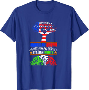 American Grown with Italian Roots T-Shirt - T-Shirt | Royal