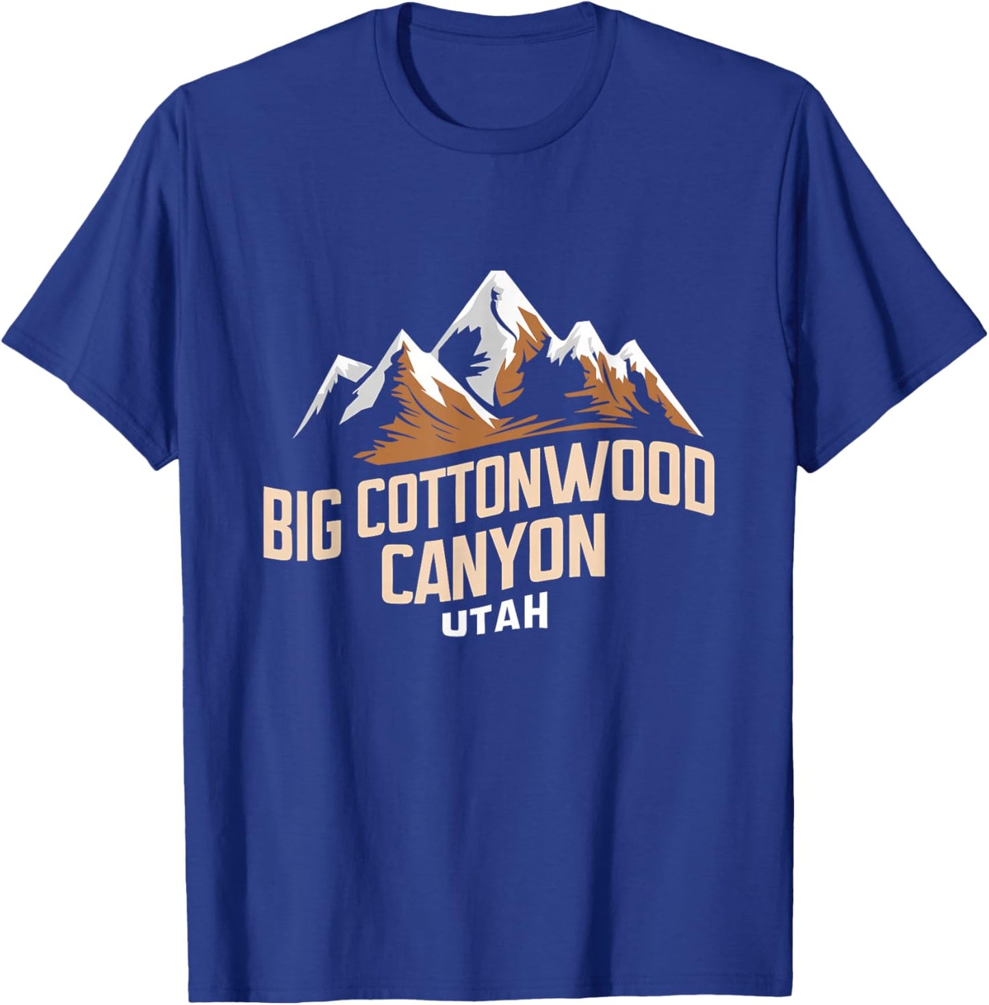 Big Cottonwood Canyon Utah Logo Brighton Wasatch Mountains T-Shirt - T-Shirt | Royal