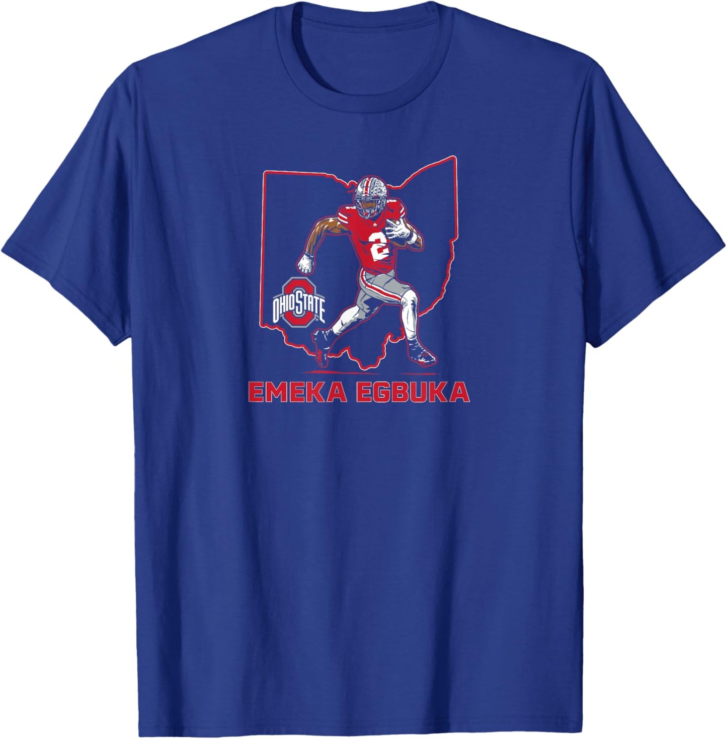 Ohio State Football: Emeka Egbuka State Star T-Shirt - T-Shirt | Royal