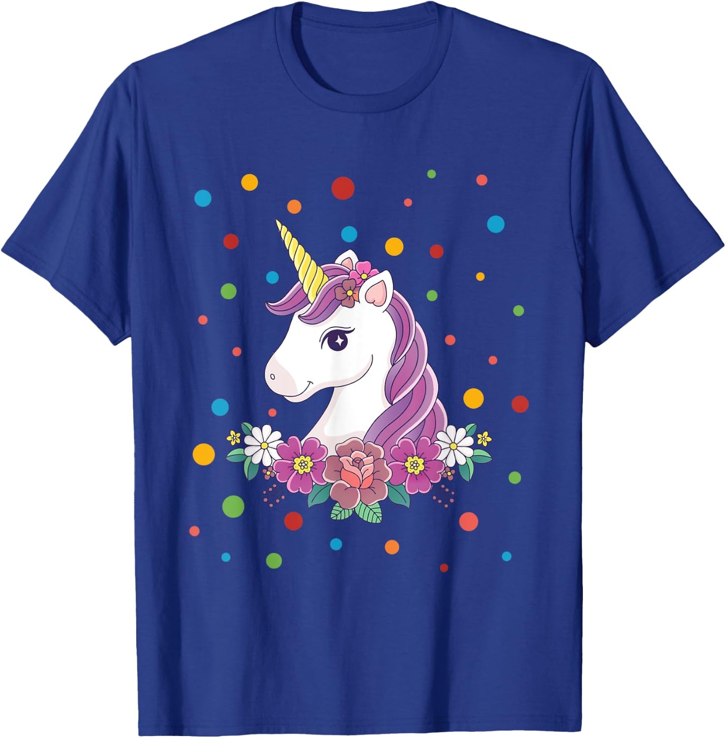 Dot Day Shirt Polka Dots Dotted Unicorn Kid Girls Youth T-Shirt - T-Shirt | Royal