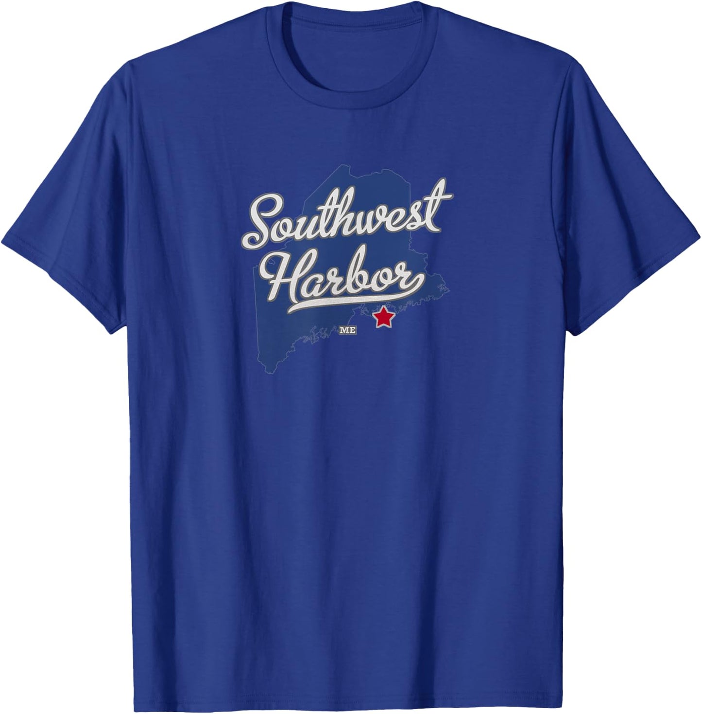 Southwest Harbor Maine ME Map T-Shirt - T-Shirt | Royal