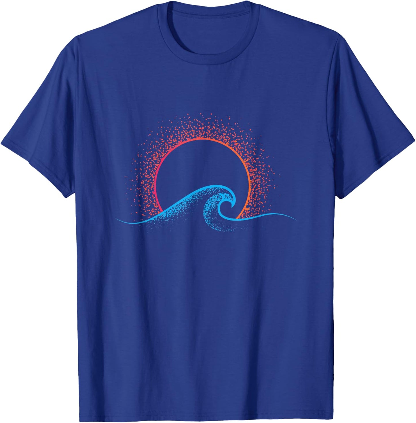 Boho Minimalist Sun Ocean Wave Art Summer Theme T-Shirt - T-Shirt | Royal