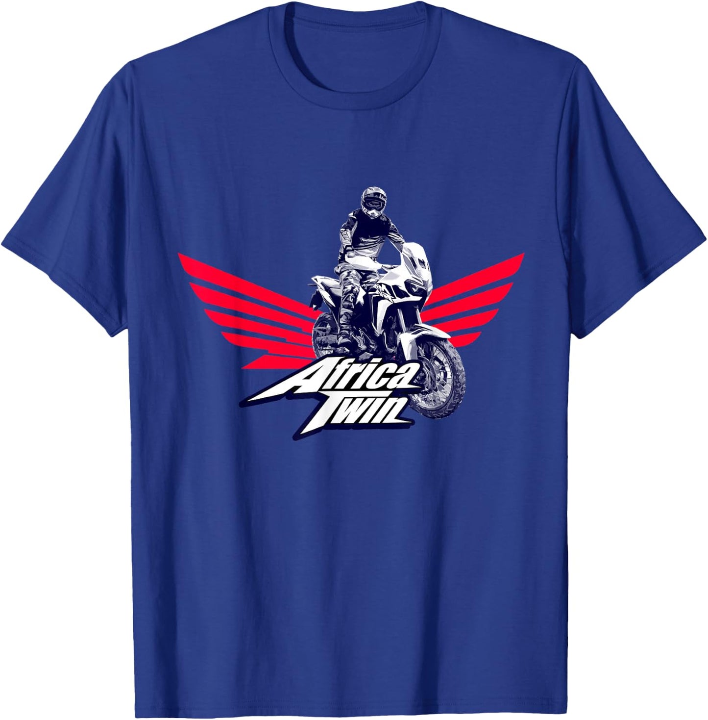 Africa Touring Twin Motorcycle Stripe Logo T-Shirt - T-Shirt | Royal