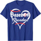 Proud Baseball Grandma Heart T-Shirt - T-Shirt | Royal