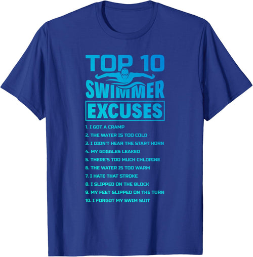 The Merch Pool - Swimmer Excuses Butterfly Swimming Funny Adult , Black, Small, Short Sleeve