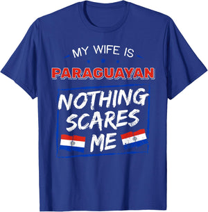 My Wife Is Paraguayan Paraguay Heritage Roots Flag Pride T-Shirt - T-Shirt | Royal