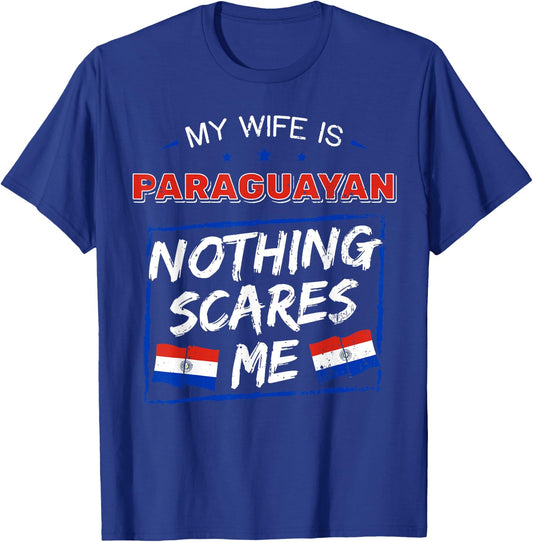 My Wife Is Paraguayan Paraguay Heritage Roots Flag Pride T-Shirt - T-Shirt | Royal