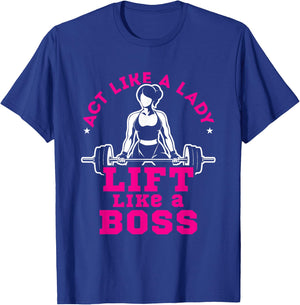 Motivational Workout Women Cute Fitness Gym Weightlifting T-Shirt - T-Shirt | Royal