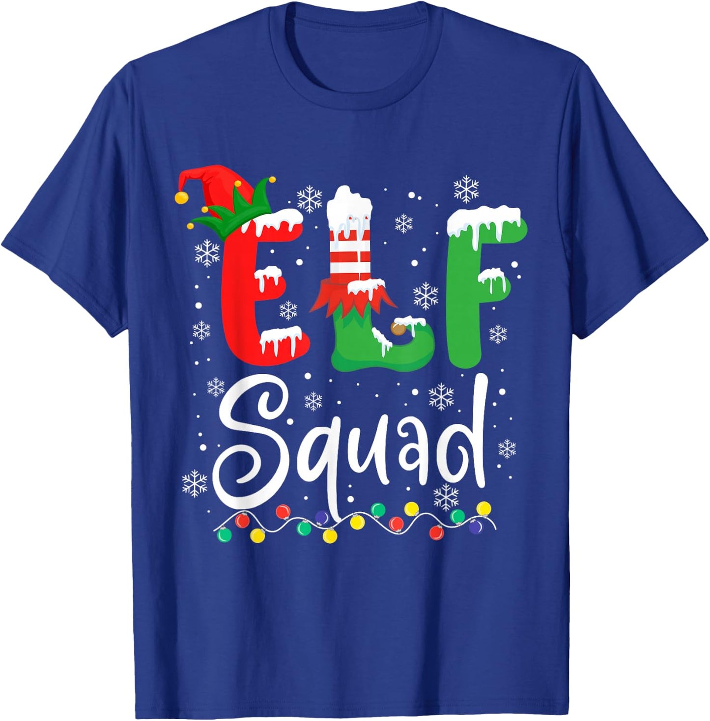 Elf Squad Funny Elf Family Christmas Matching Pajamas Xmas T-Shirt - T-Shirt | Royal