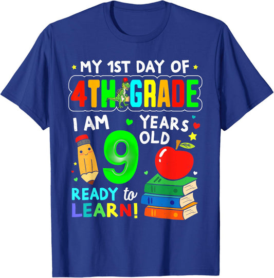 My 1st Day of 4th Grade Girls Boys First Day of Fourth Grade T-Shirt - T-Shirt | Royal