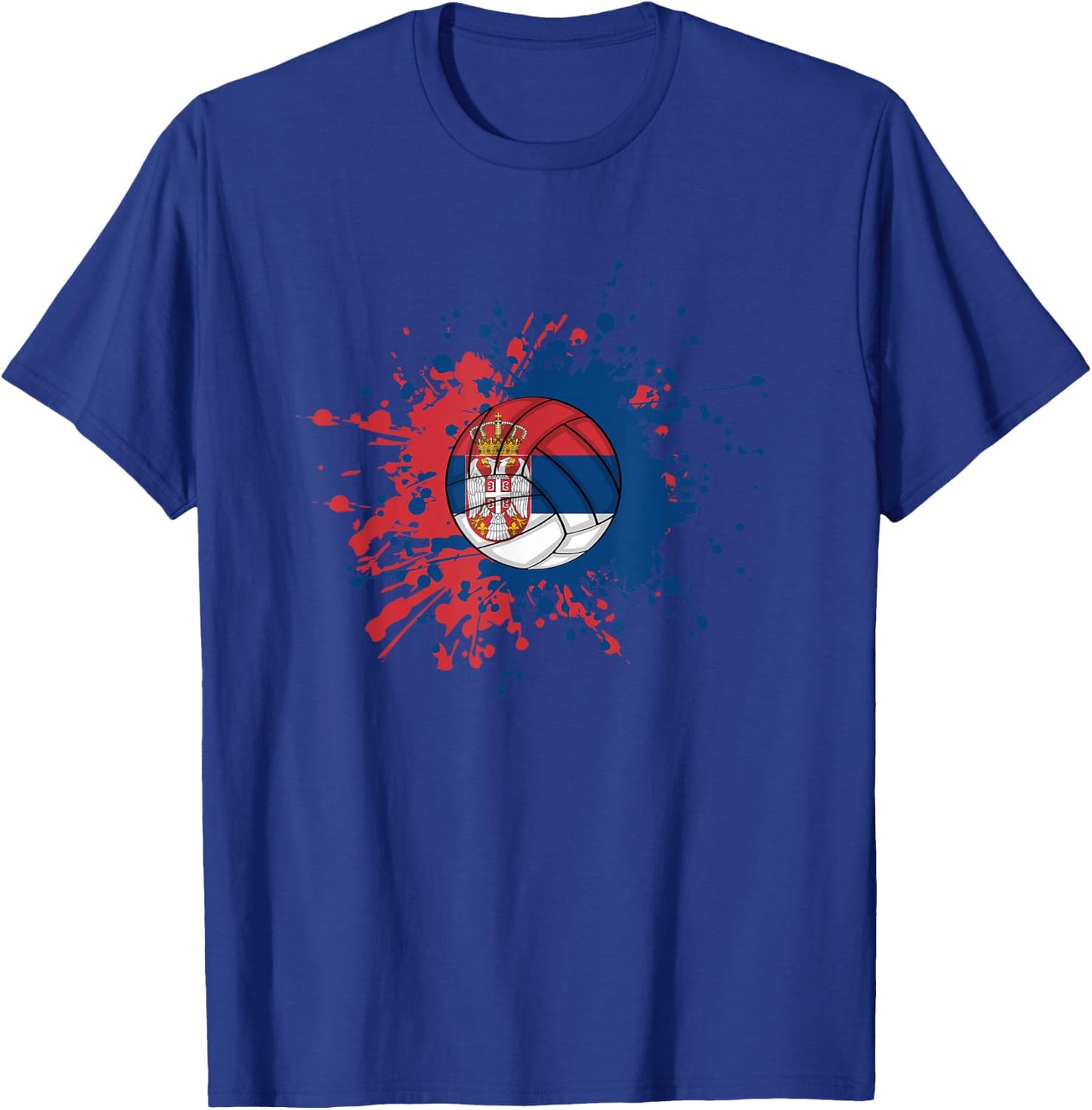 Serbian Volleyball With The Flag Of Serbia T-Shirt - T-Shirt | Royal