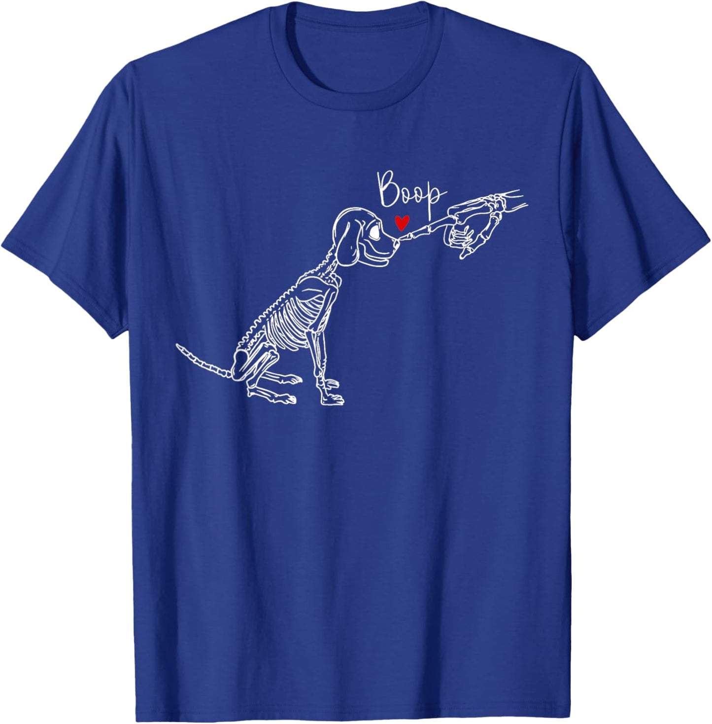 Dog Skeleton Boop Dog Funny Halloween Girl Men Women T-Shirt - T-Shirt | Royal