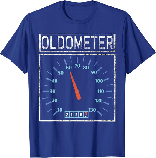 Oldometer 60 Shirt Speedometer 60th Birthday Funny T-Shirt - T-Shirt | Royal