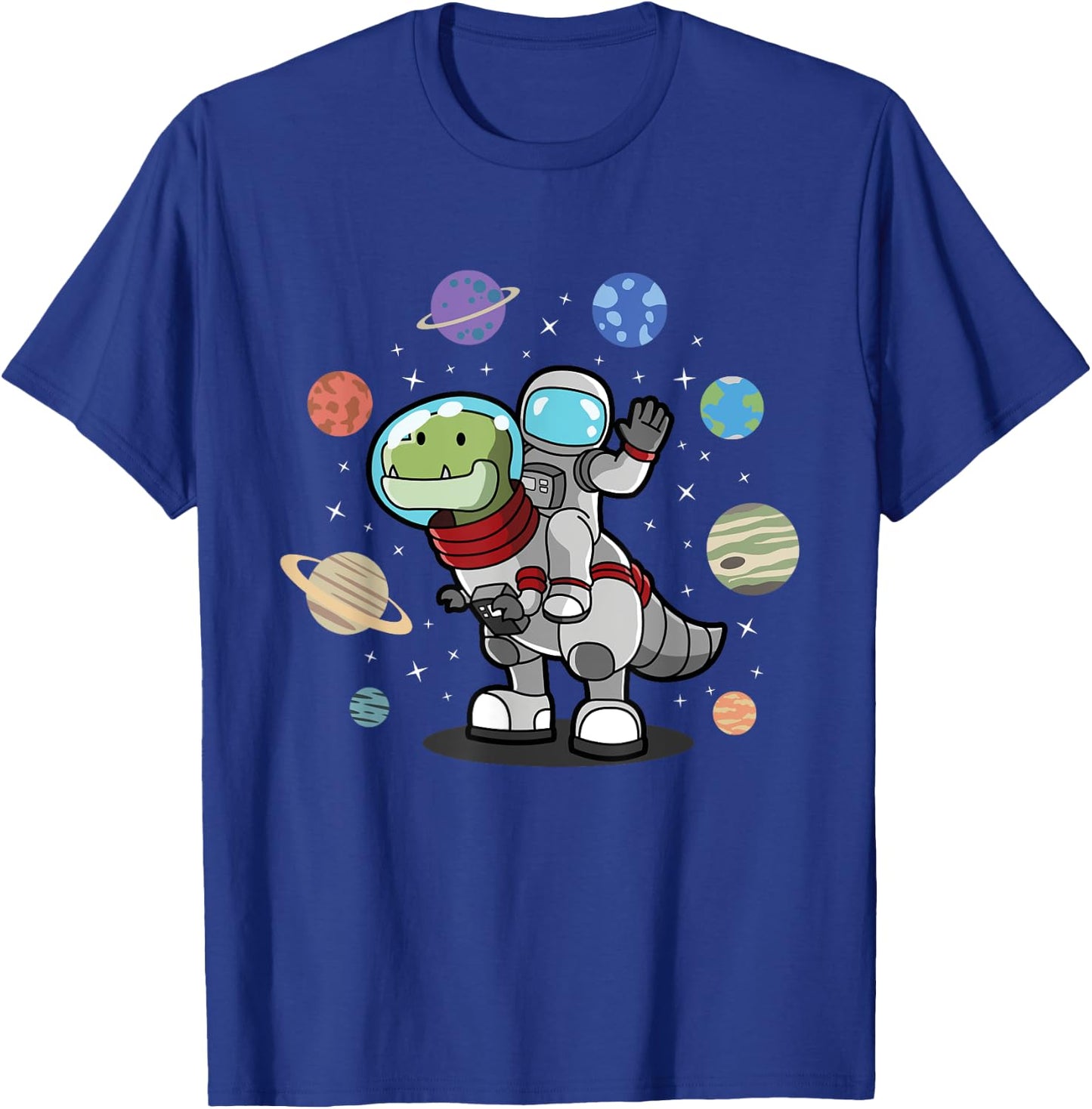 Dinosaur, Astronaut & Planets, Space & Dino, Space T-Shirt - T-Shirt | Royal