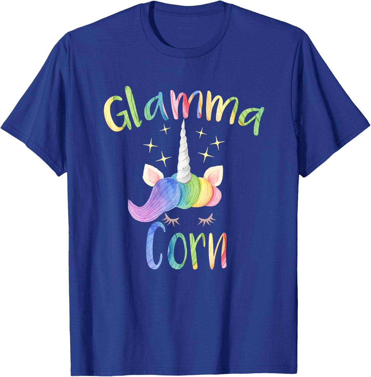 Glamma Corn Funny Unicorn Grandma T-Shirt - T-Shirt | Royal