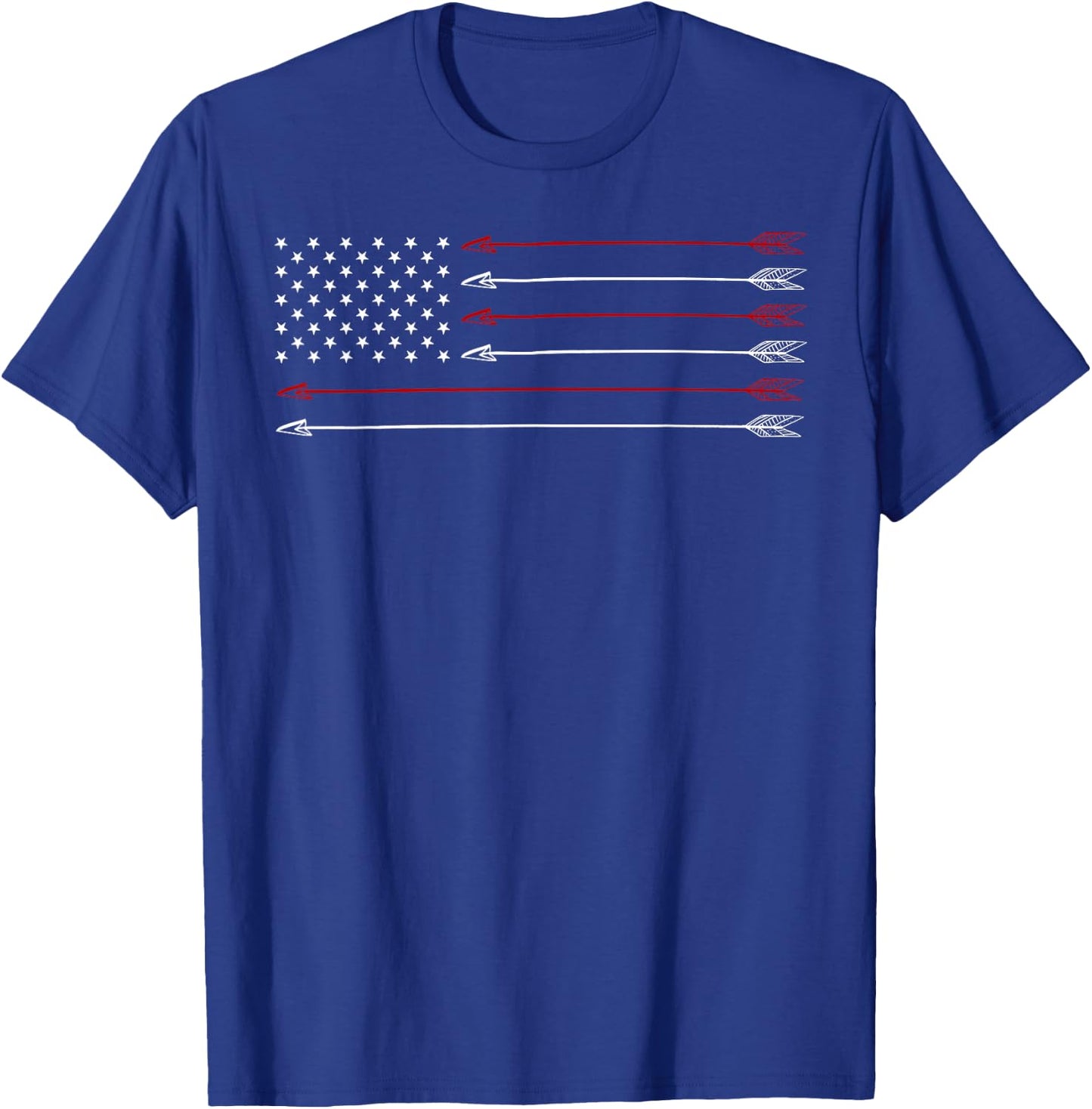 Bow Hunting Shirt Archery Archer USA Flag Men's Hunter Gift T-Shirt - T-Shirt | Royal