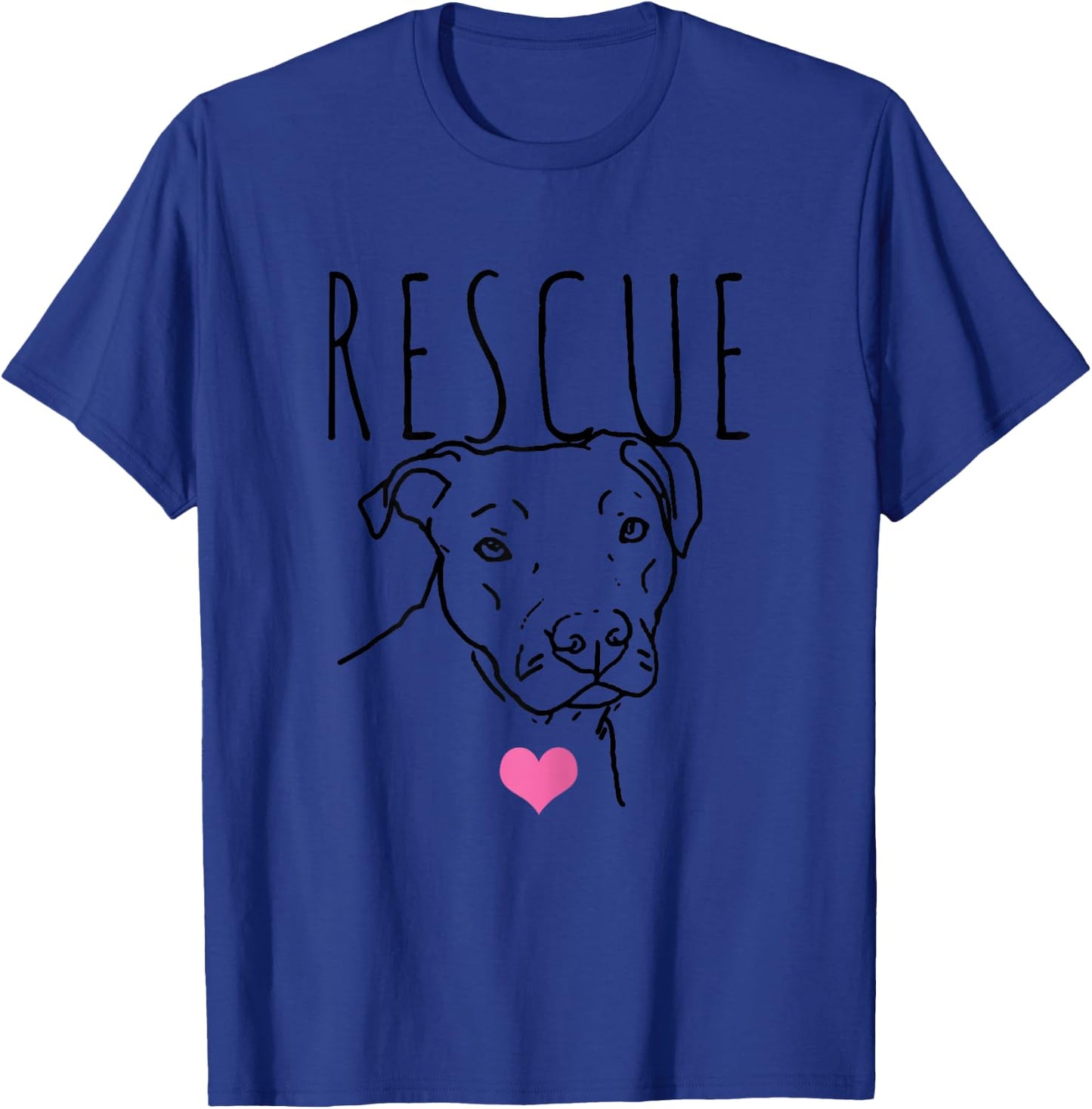 Dog Rescue Pitbull Cute Heart Adopt Pet Animal Dog Lover T-Shirt - T-Shirt | Royal