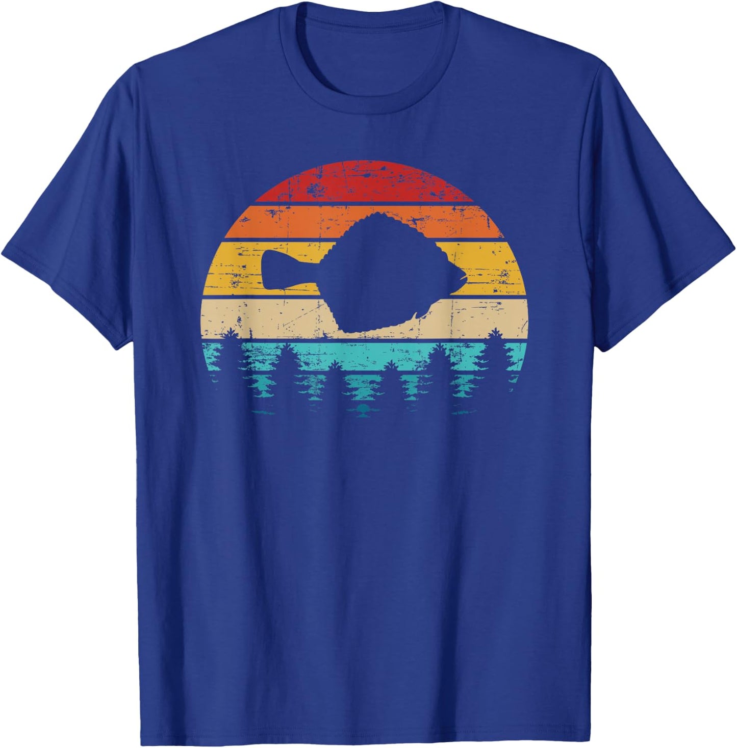 Flounder Fishing Vintage Retro T-Shirt - T-Shirt | Royal