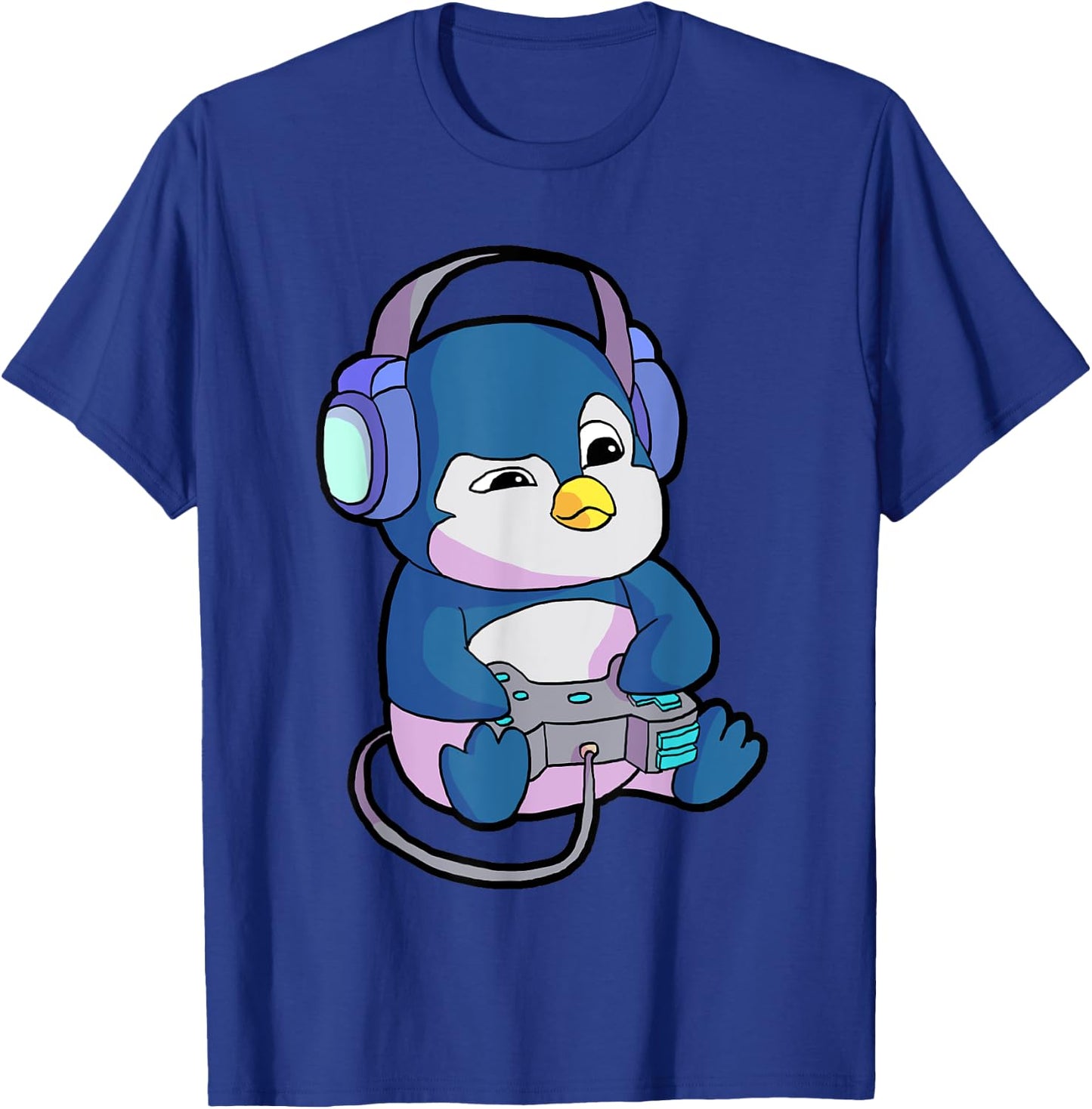 Funny Gamer Gifts & Gaming Shirts & Boys - -Adults, Kids - Black - Short Sleeve - - Small - Modern - Gamer Penguin Theme - Christmas, Birthday T-Shirt - T-Shirt | Royal