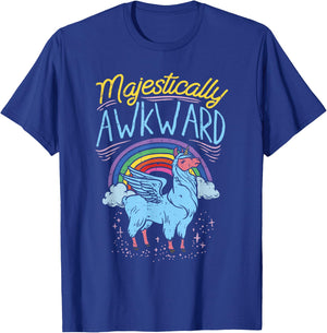 Majestically Awkward Funny Llamacorn Llama Unicorn Rainbow T-Shirt - T-Shirt | Royal