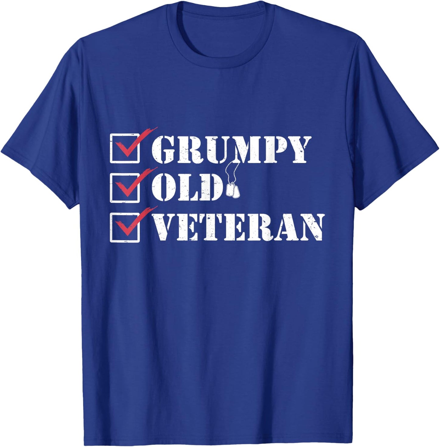 I Am A Grumpy Veteran Funny Patriotic T-Shirt - T-Shirt | Royal