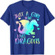 Just a Girl Who Loves Dragons Cute Dragon Themed Teen Girls T-Shirt - T-Shirt | Royal