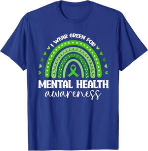 I Wear Green Mental Health Awareness T-Shirt - T-Shirt | Royal