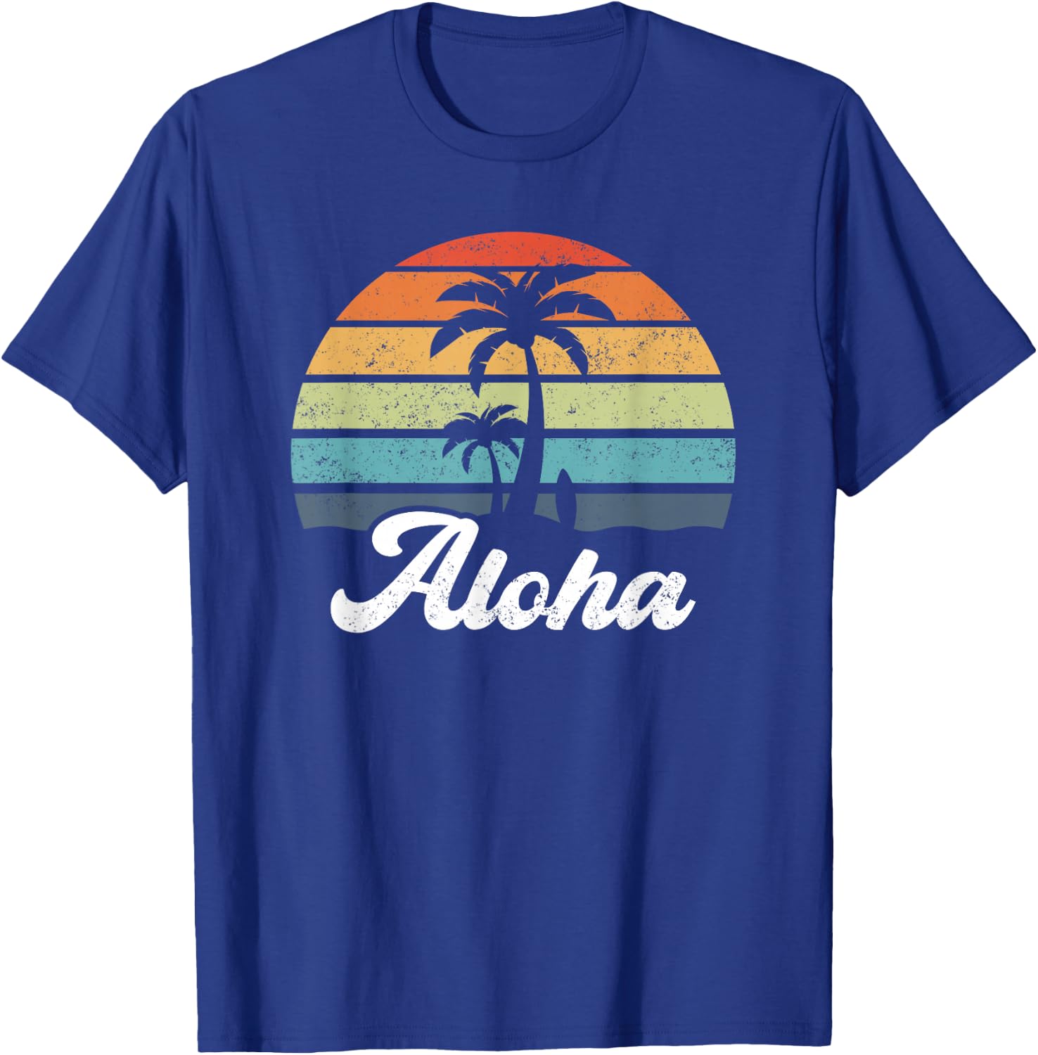 Aloha Hawaii Hawaiian Island Shirt Palm Beach Surfboard Surf T-Shirt - T-Shirt | Royal