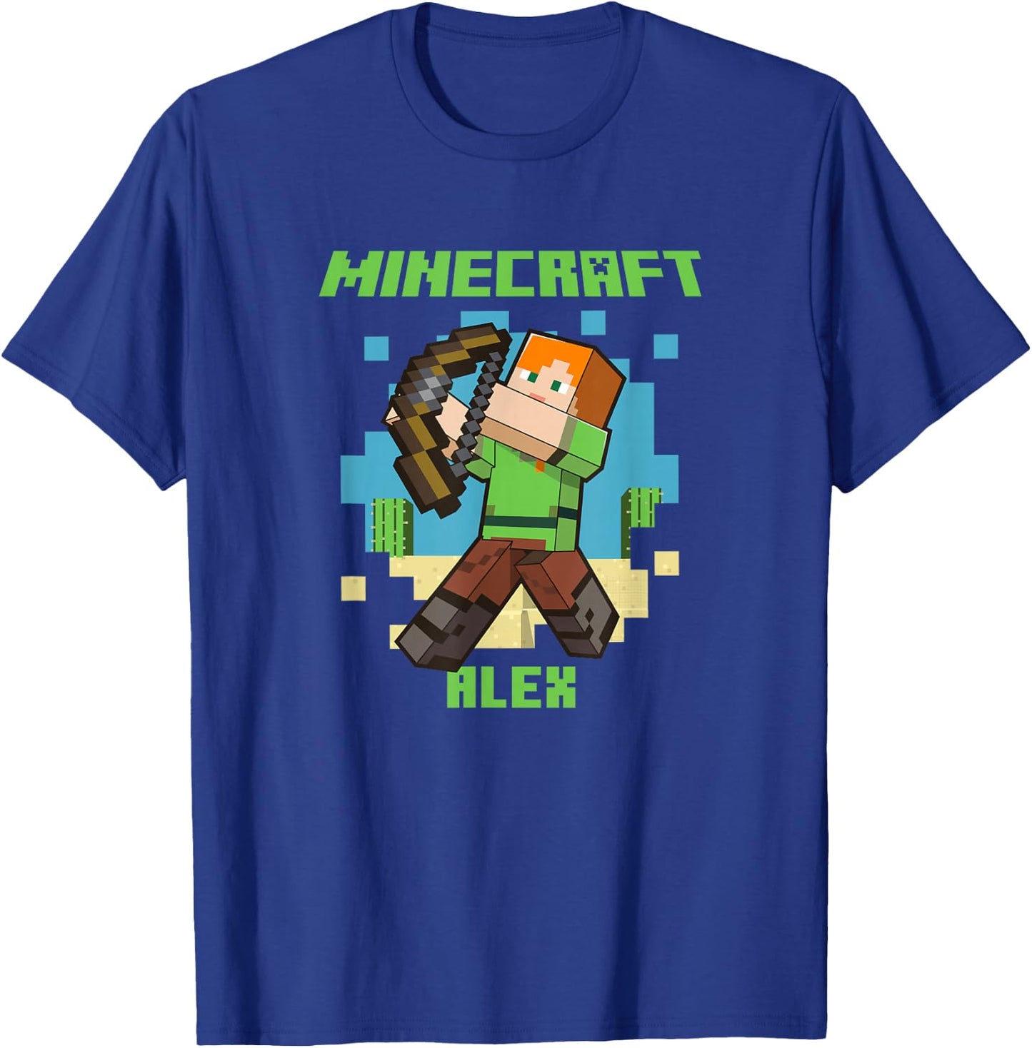 Minecraft Alex With Bow Taking Aim T-Shirt - T-Shirt | Royal