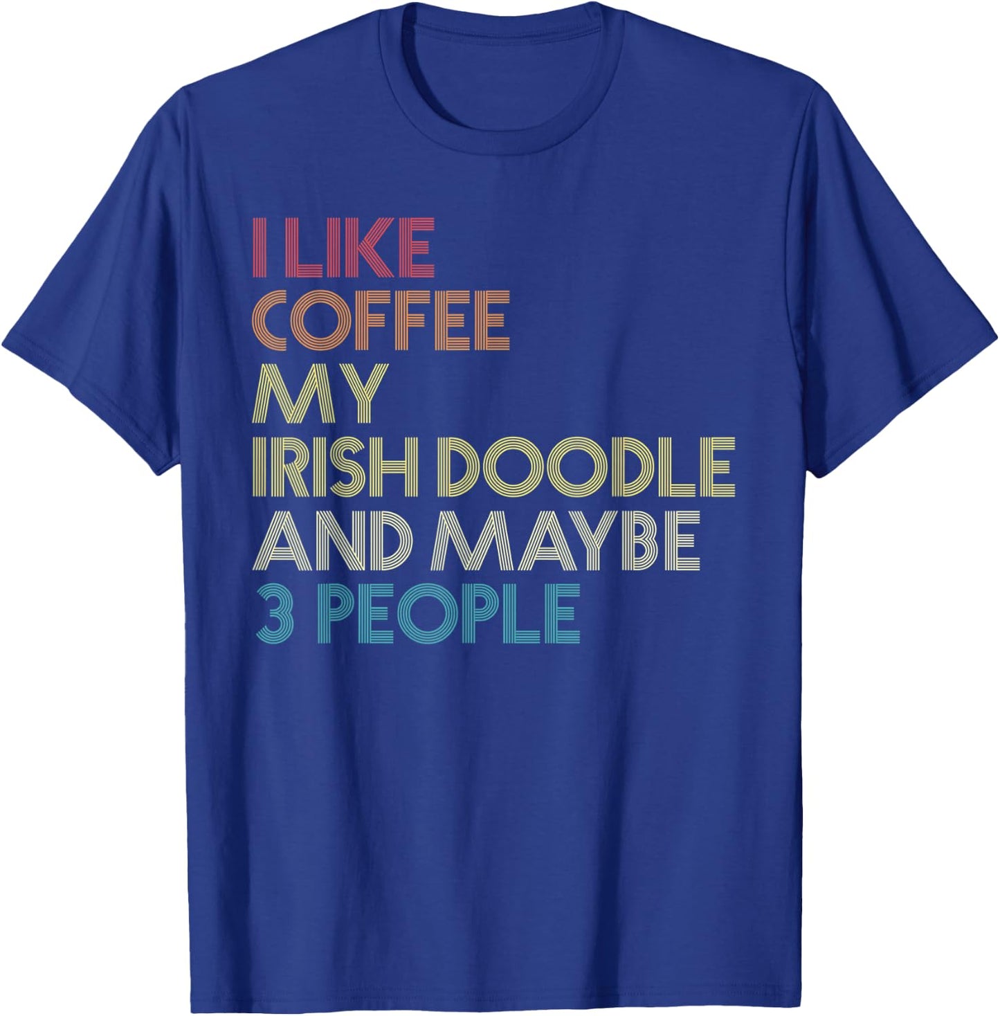 Irish Doodle Dog Owner Gift Coffee Lover Funny Vintage Retro Men Women T-Shirt - T-Shirt | Royal