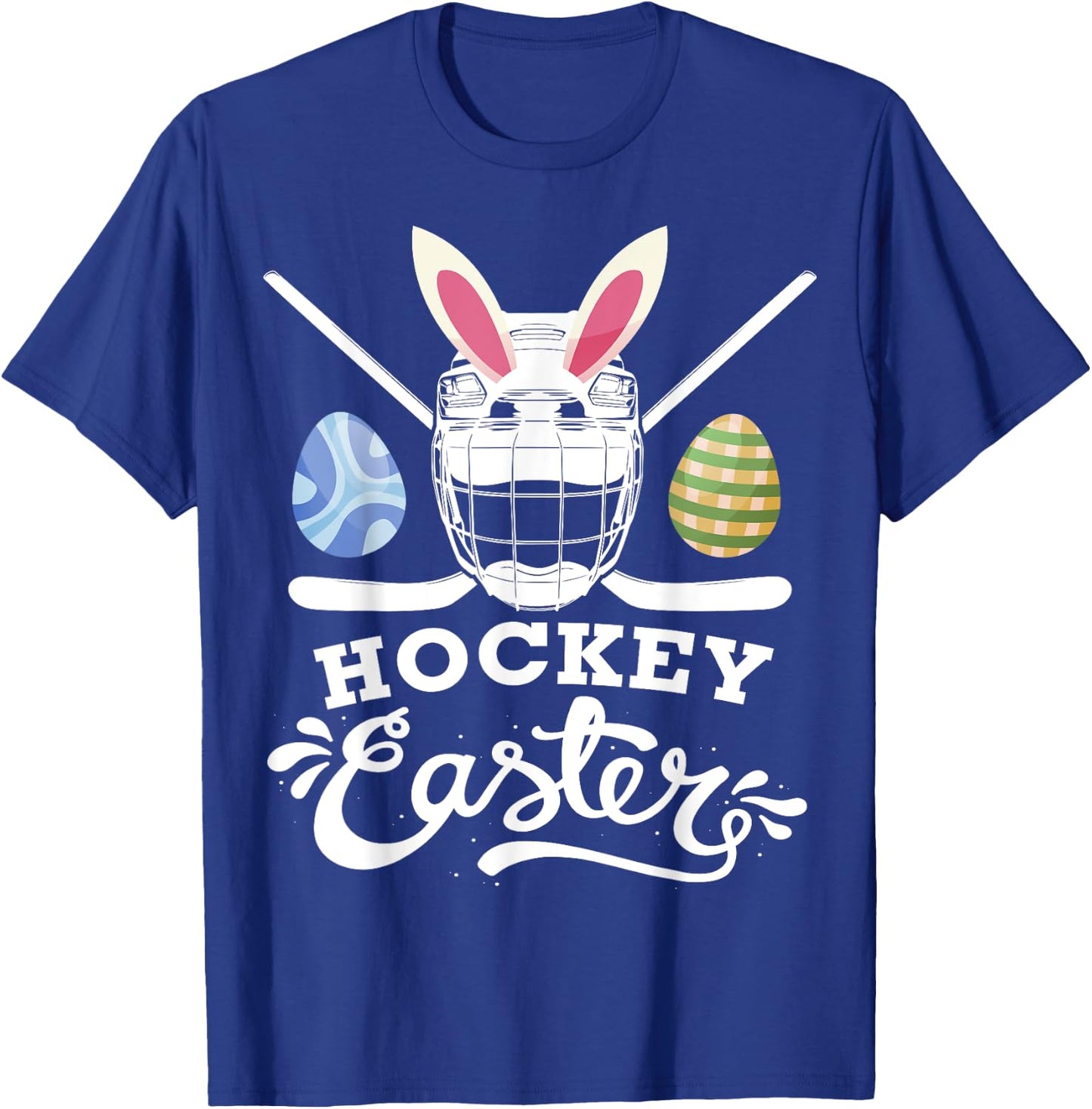 Hockey Easter Funny Easter Day Ice Hockey Player T-Shirt - T-Shirt | Royal