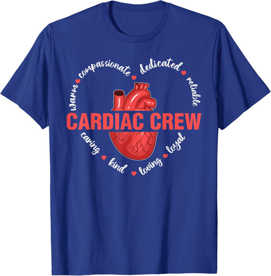 Cardiac Crew Cardiology Cardiologist Heart Doctor Graphic T-Shirt - T-Shirt | Royal