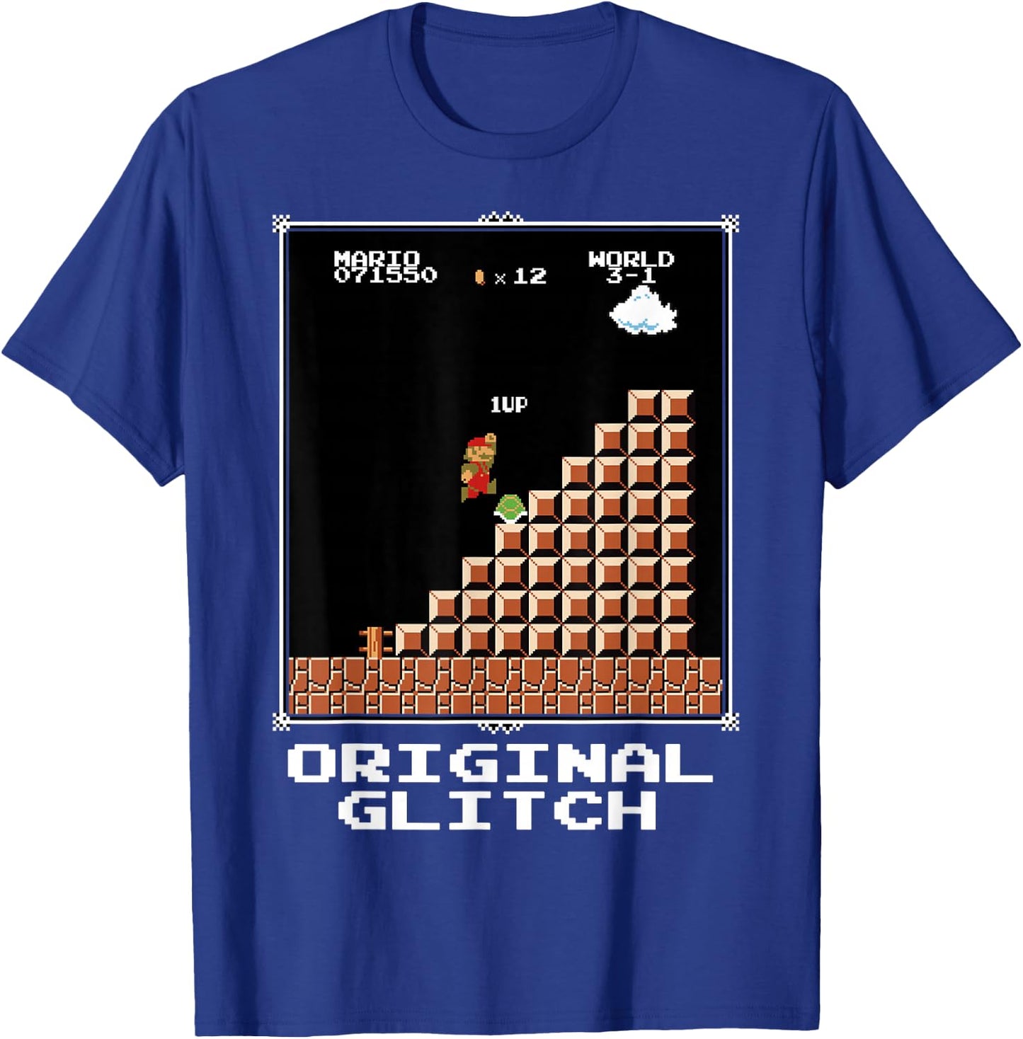 Super Mario Original Glitch Poster T-Shirt - T-Shirt | Royal