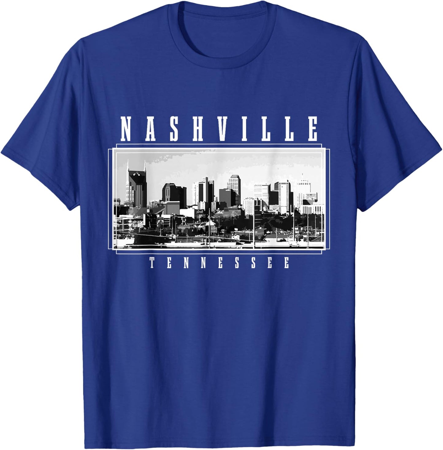 Nashville Skyline Tennessee Vintage USA America Souvenir T-Shirt - T-Shirt | Royal