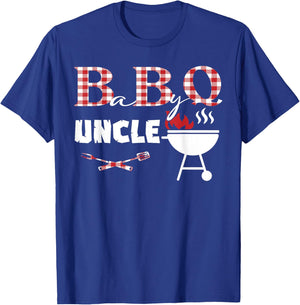 Baby BBQ Uncle Shower Birthday Party Family Matching T-Shirt - T-Shirt | Royal