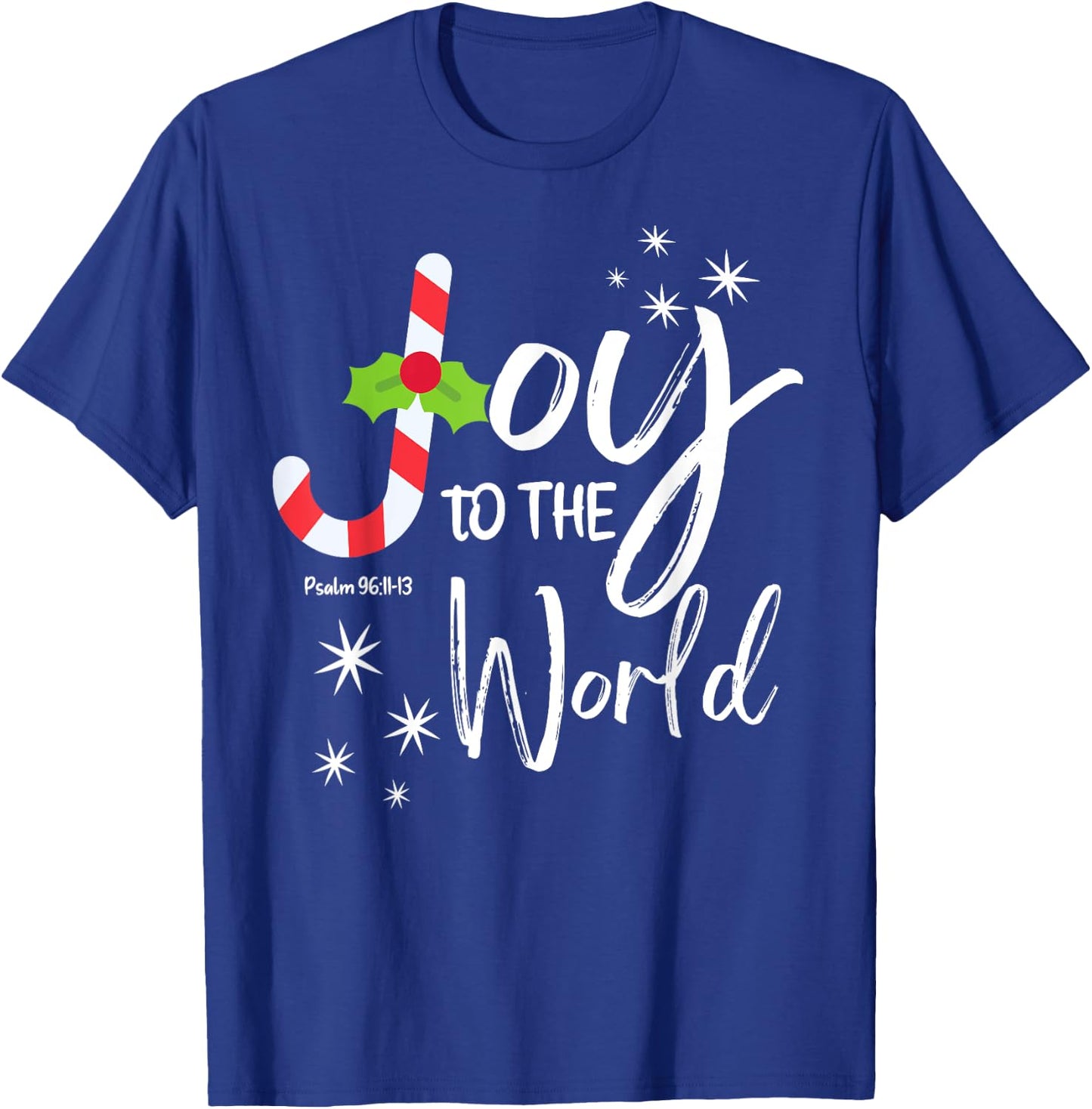 women man kids boy Joy to the World Candy Cane Christmas T-Shirt - T-Shirt | Royal