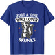 Just A Girl Who Loves Skunks Funny Skunk Costume T-Shirt - T-Shirt | Royal