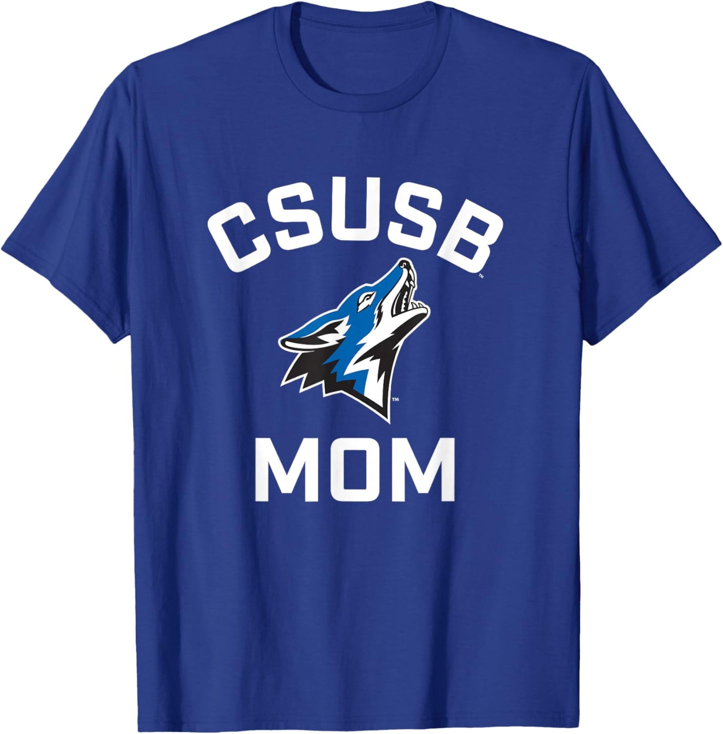 Cal State San Bernardino CSUSB Coyotes Arched Mom T-Shirt - T-Shirt | Royal