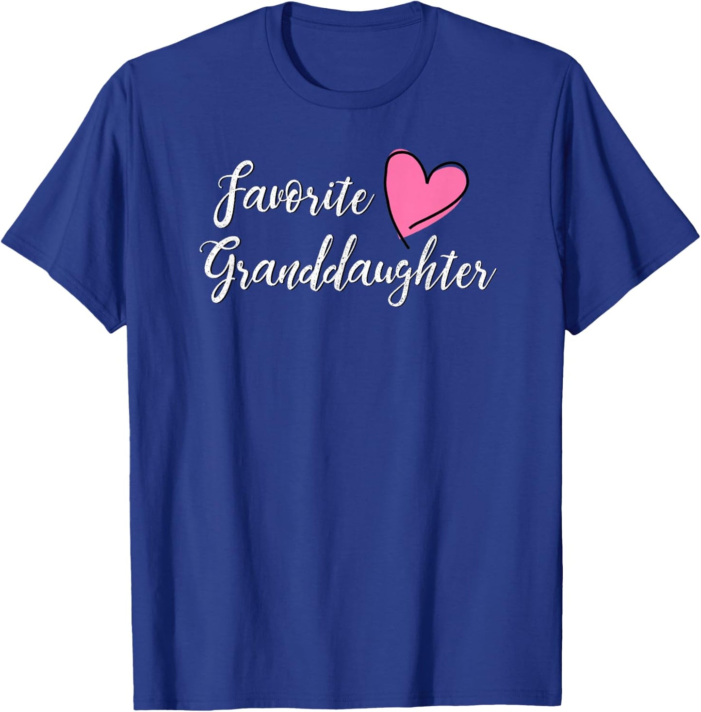 Favorite Granddaughter Heart Distressed Vintage T-Shirt - T-Shirt | Royal