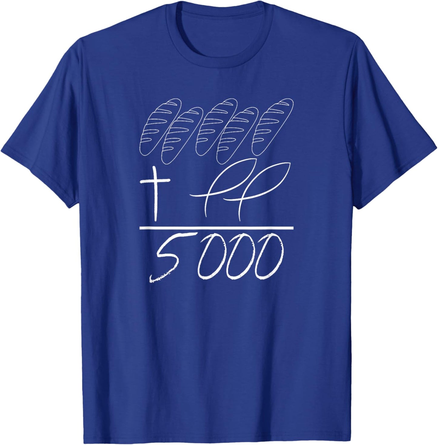 Jesus 2 Fishes 5 Breads 5000 Chosen Against The Current T-Shirt - T-Shirt | Royal