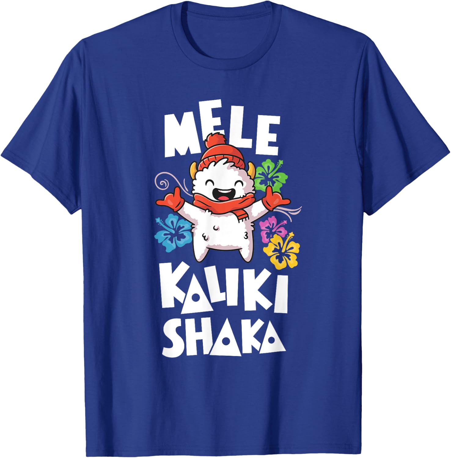 Shaka Women's Mele Kalikimaka Christmas Xmas Hawaiian Shirt T-Shirt - T-Shirt | Royal