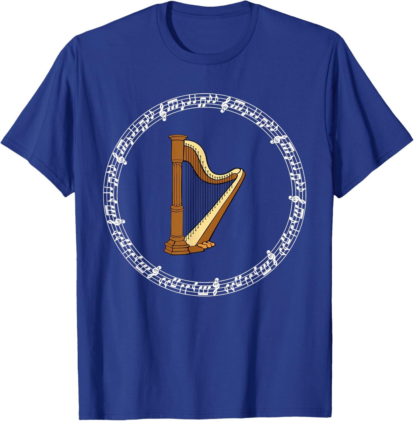 Classic Music Irish Harp Player Musical Notes Ireland Gift T-Shirt - T-Shirt | Royal