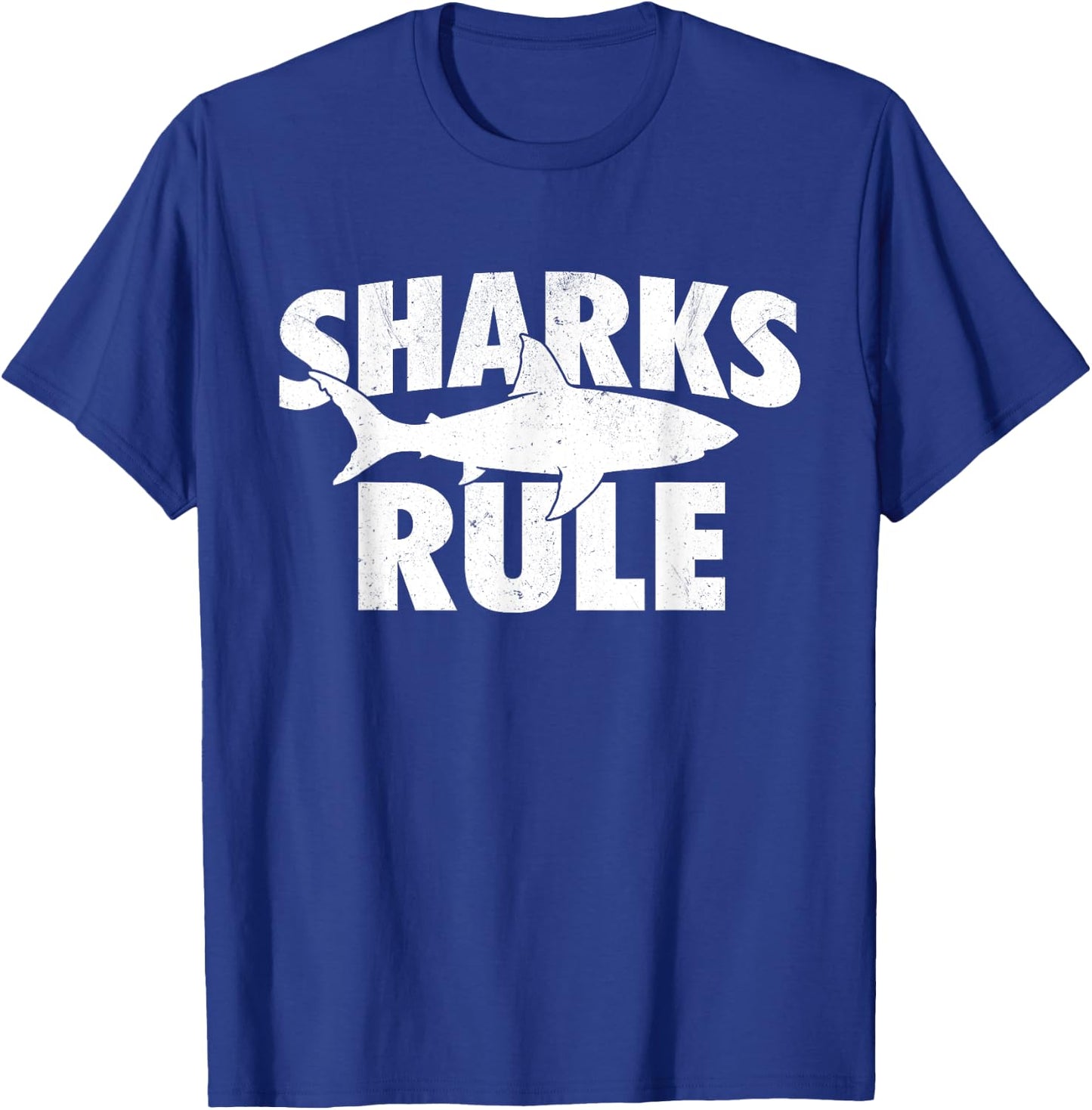 Sharks Rule - Shark Lover Ocean Sea Animal Marine Biologist T-Shirt - T-Shirt | Royal