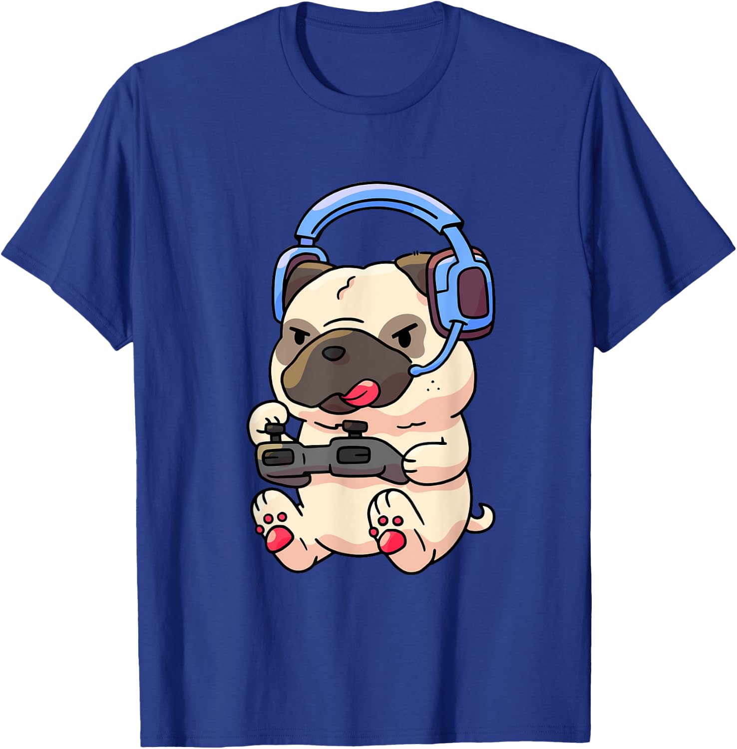Gamer Pug Gaming Pugs Video Game Gift Small T-Shirt - T-Shirt | Royal