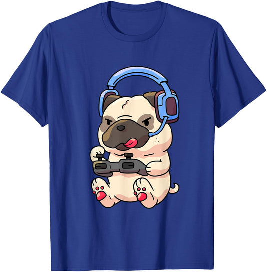 Gamer Pug Gaming Pugs Video Game Gift Small T-Shirt - T-Shirt | Royal