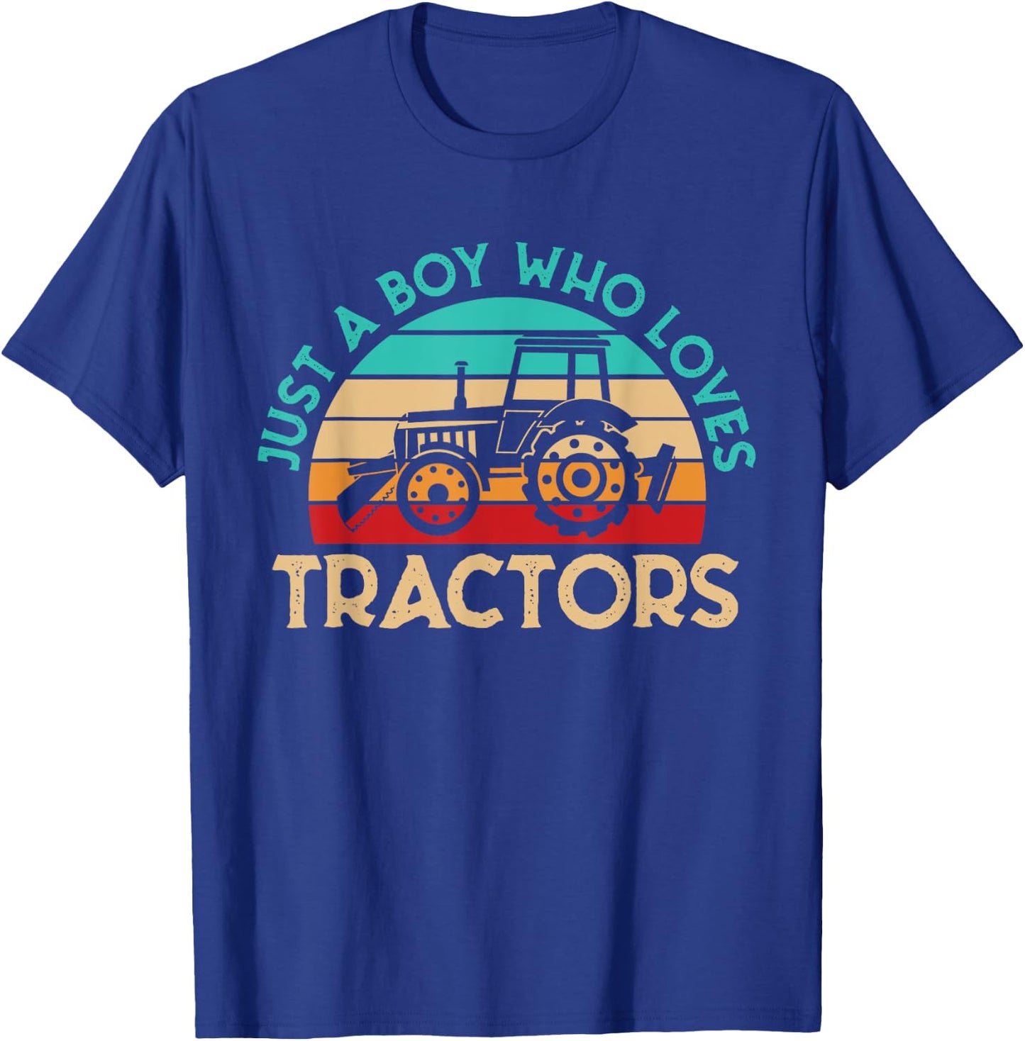 Just A Boy Who Loves Tractors Farmer T-Shirt - T-Shirt | Royal