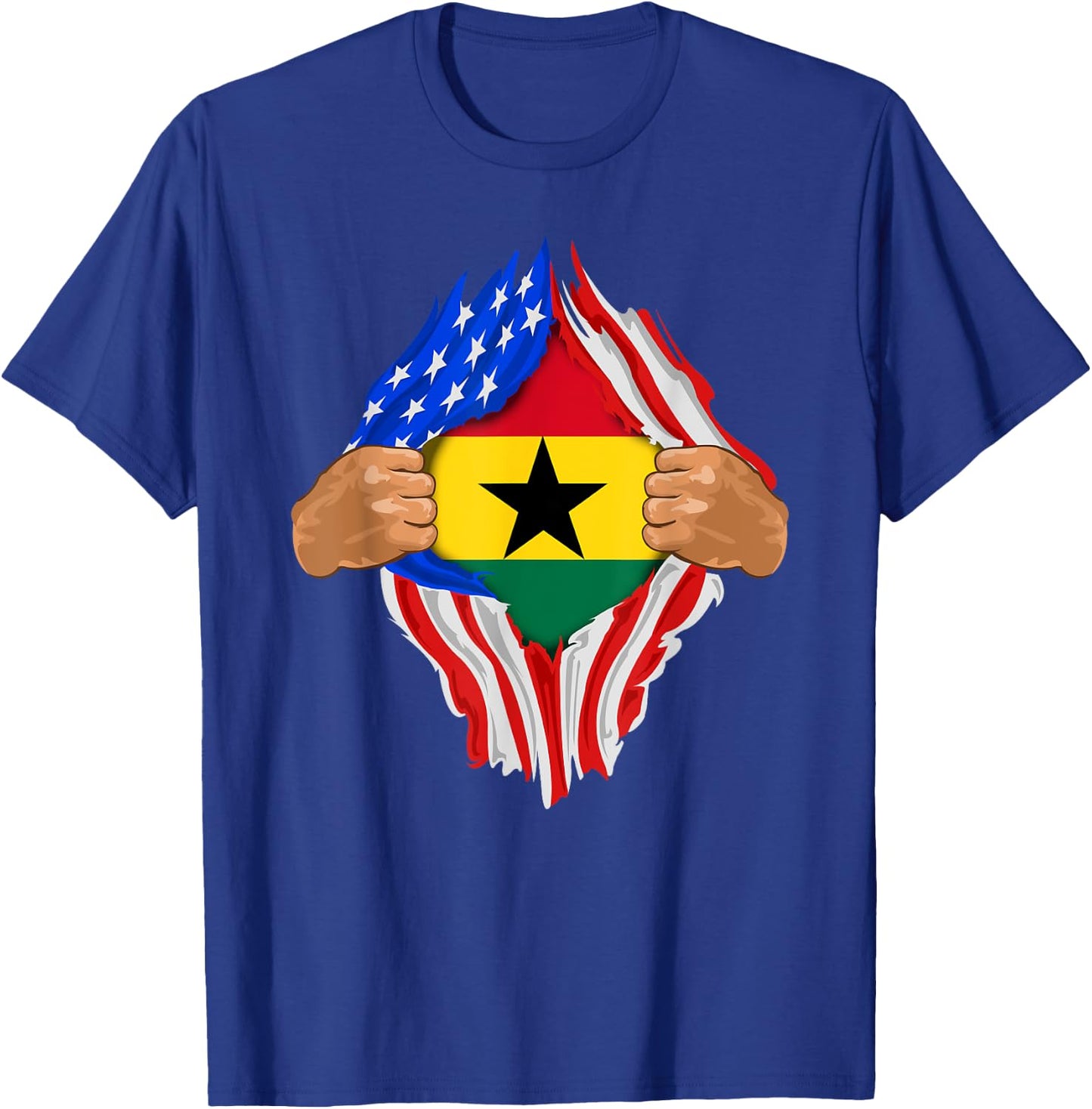 Ghanaian Blood Inside Me | Ghana Flag Gift T-Shirt - T-Shirt | Royal
