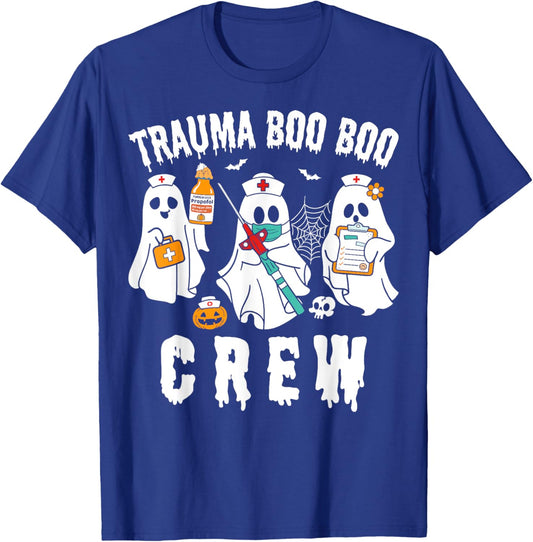 Groovy Trauma Boo Crew Funny Halloween Nurse T-Shirt - T-Shirt | Royal