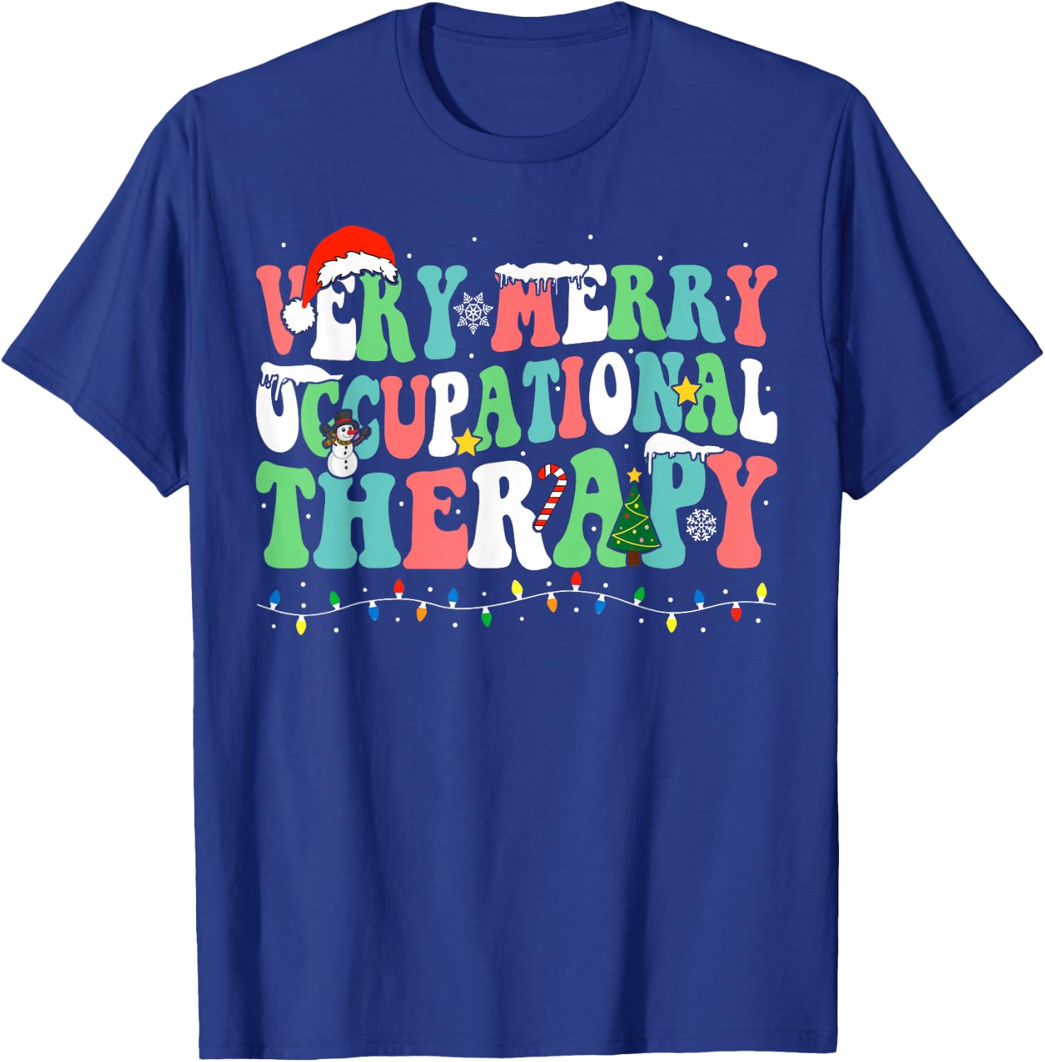 Very Merry Occupational Therapy Christmas OT Squad Christmas T-Shirt - T-Shirt | Royal